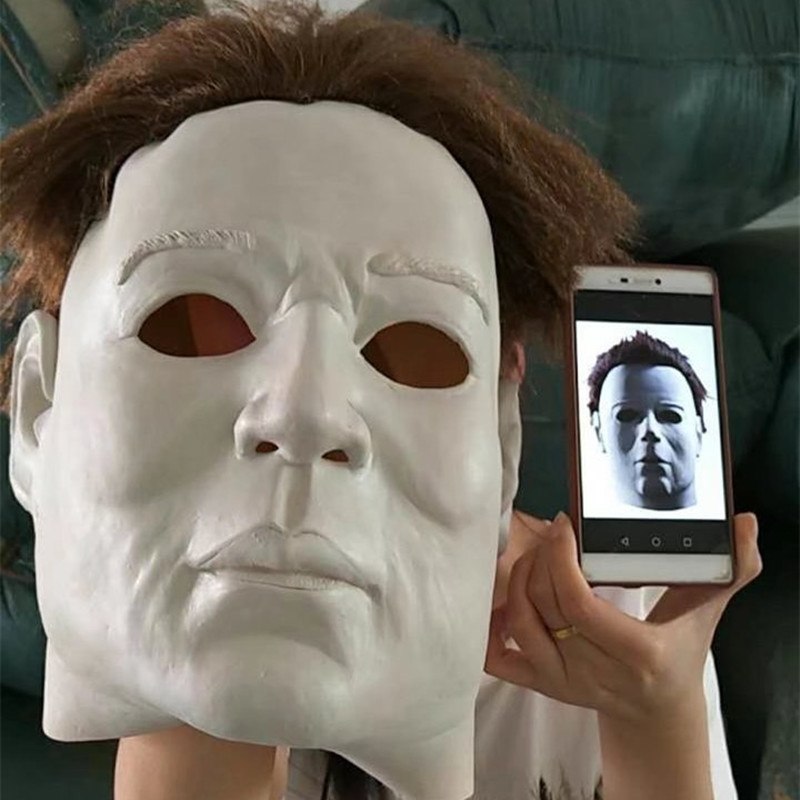 McMillan Mask Headgear Movie Moonlight Lightheart Panic White Face Horror Latex Mask Devil Headgear