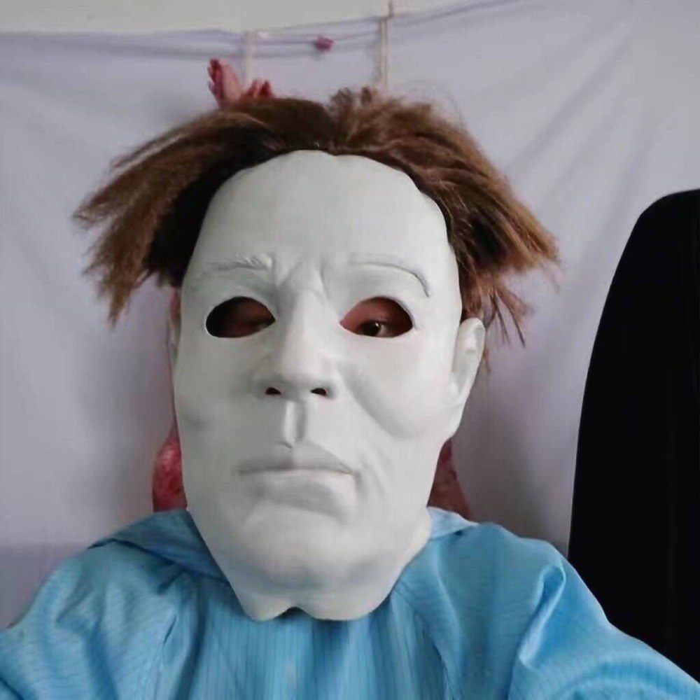 McMillan Mask Headgear Movie Moonlight Lightheart Panic White Face Horror Latex Mask Devil Headgear