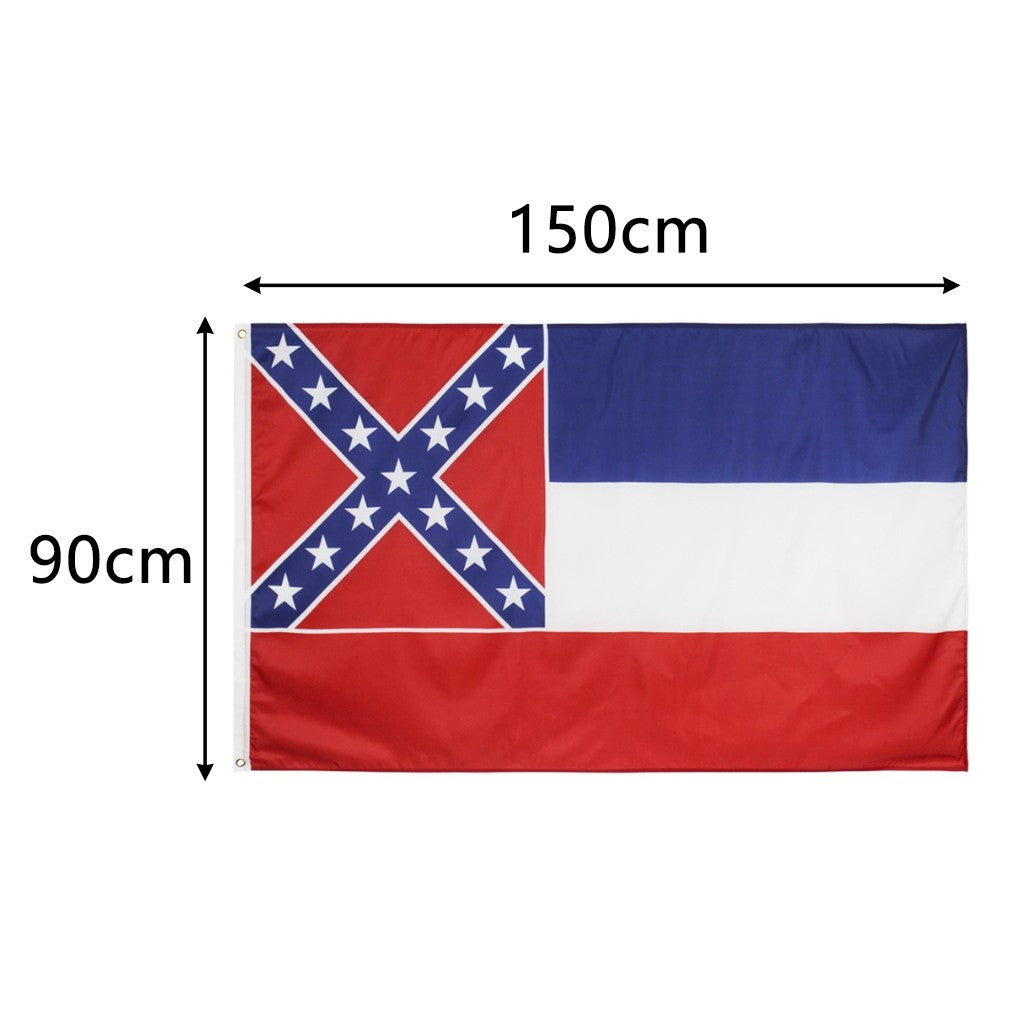 Mississippi State Flag, 3 x 5 Ft/90x150cm Strong and Long Lasting Flags